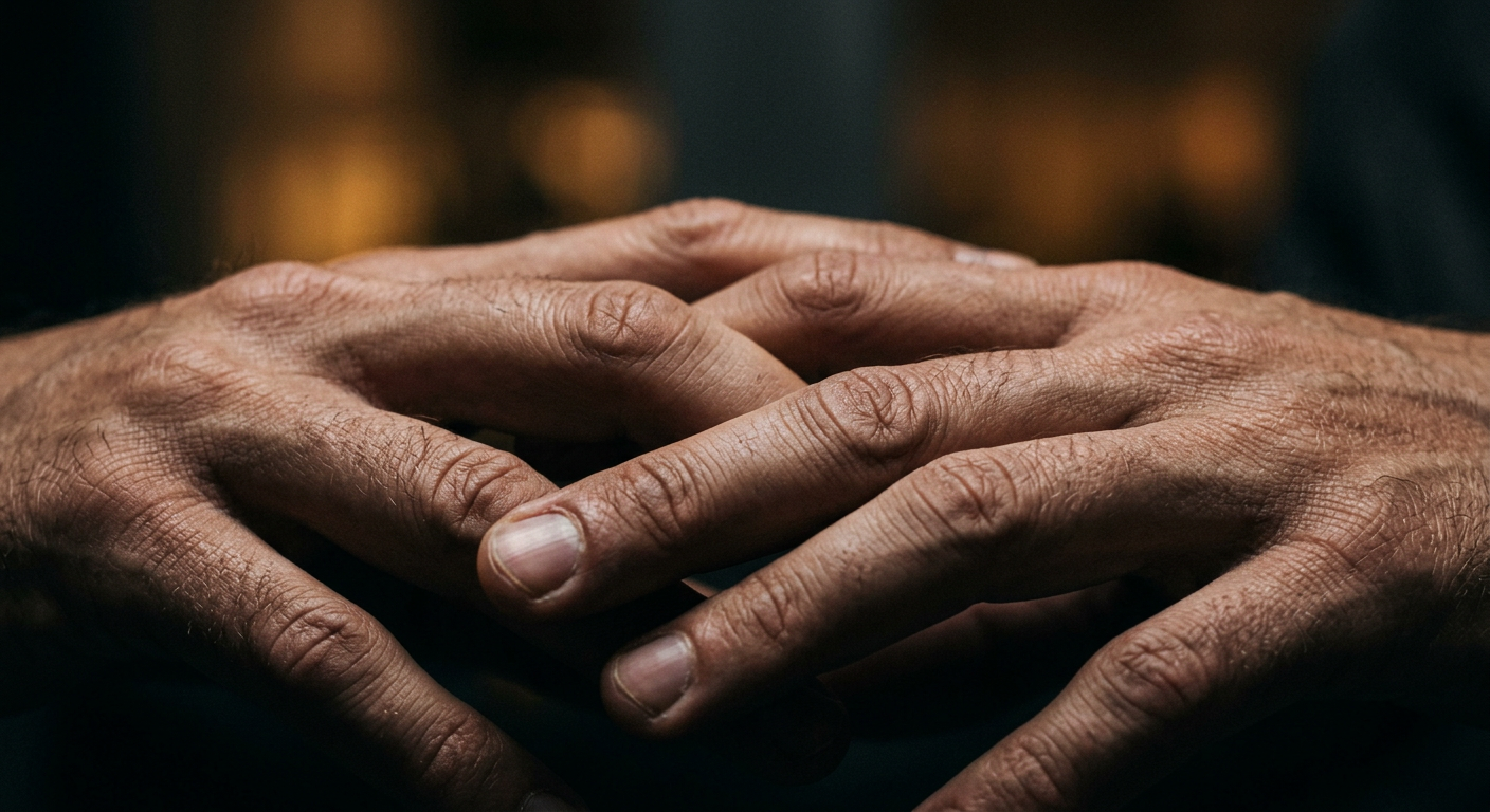 Close-up of intertwined hands symbolizing secure attachment and co-regulation in relationships
